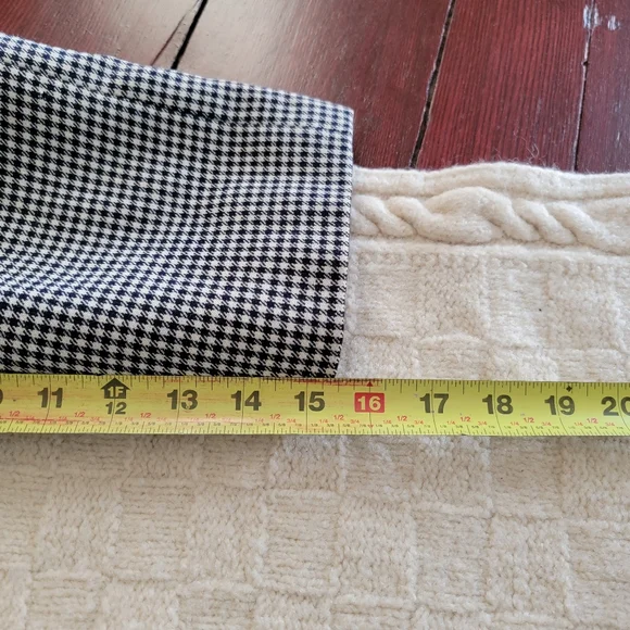 VINTAGE Micro Houndstooth Wool Long Riding Trench Coat Womens S/M Black ivory - Picture 8 of 14